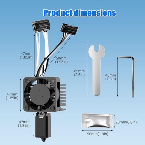 BURMONG P1P P1S Hotend Complete Kit, Hotend Complete Kit for Bambu Lab P1P/P1S 3D Printer, Full Assembly 0.2/0.4/0.6 mm Hardened Steel Nozzle with Ceramic Heater, Extruder Heating Block Replacement in Kuwait