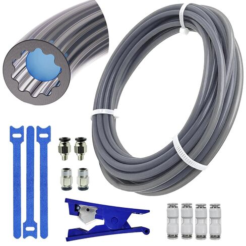 5M Star-Shaped PTFE Tube Kit, Low Friction & High Temperature Resistance, 5M/16.4ft Length, Compatible with Bambu Lab AMS X1/P1P/A1, Creality K2 Plus/Hi, Flashforge 5M, Prusa MMU3 Transparent gray in Kuwait