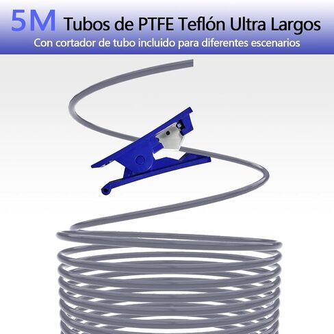 5M Star-Shaped PTFE Tube Kit, Low Friction & High Temperature Resistance, 5M/16.4ft Length, Compatible with Bambu Lab AMS X1/P1P/A1, Creality K2 Plus/Hi, Flashforge 5M, Prusa MMU3 Transparent gray in Kuwait