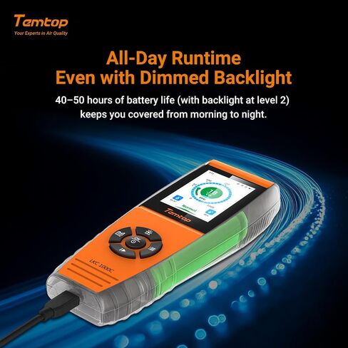 Temtop Portable Air Quality Monitor, Rechargeable Detector with Temperature & Humidity Display, 0-1000 PPM Range, TFT Color Screen, Custom Alert for Home, Travel, RV, Camping in Kuwait