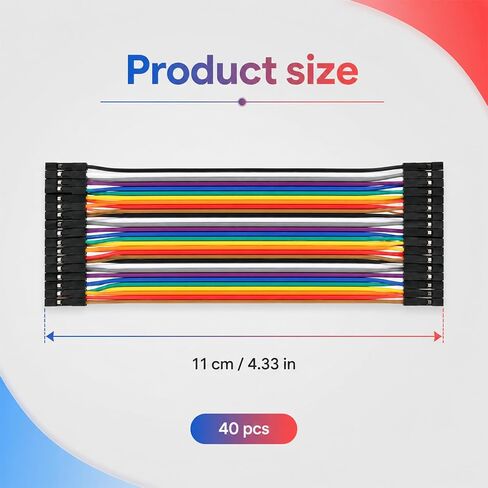 40 Pin Breadboard Jumper Wires Female to Female Compatible for Electronic Breadboard Projects 4.3 inch in Kuwait