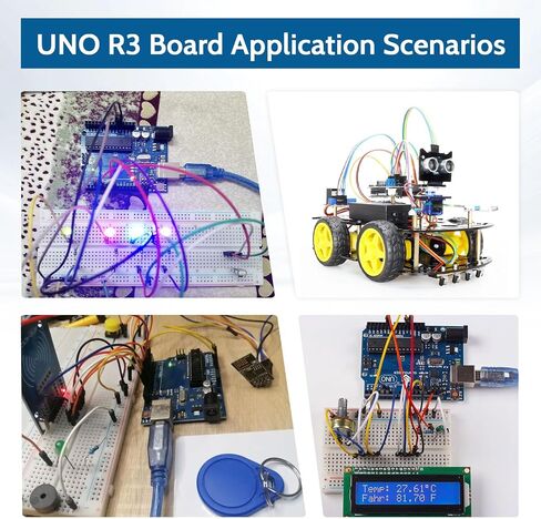 UNO R3 Board Compatible with arduino for STEM Education & DIY Prototyping - ATmega328P Microcontroller with USB Cable for Makers and Projects in Kuwait