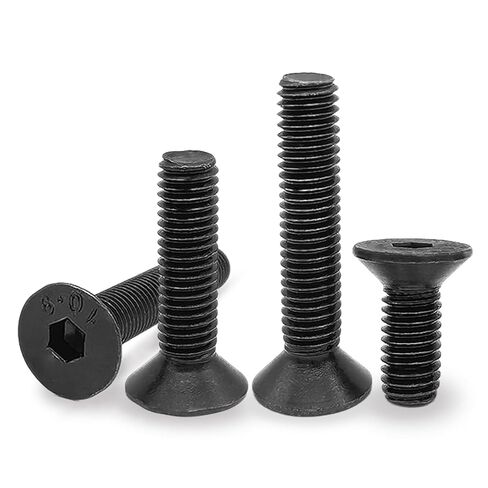 M3 x 8mm 160pcs Flat Head Socket Cap Screws Countersunk Bolts, 10.9 Grade Alloy Steel, Black Oxide Finish, Metric Allen Socket Drive, Fully Threaded in Kuwait