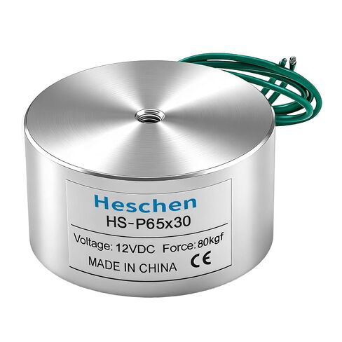 Heschen Electromagnet Magnet Solenoid, P65/30, OD 65mm, DC12V, 80Kg/176 lb in Kuwait