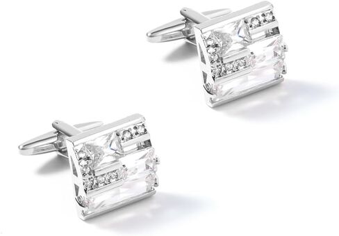 Gold Silver Square Zircon Metal Copper Cufflinks Men's French Shirt Cufflinks Link Nails in Kuwait