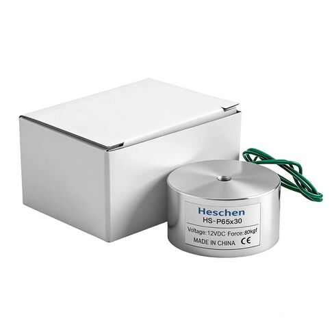 Heschen Electromagnet Magnet Solenoid, P65/30, OD 65mm, DC12V, 80Kg/176 lb in Kuwait