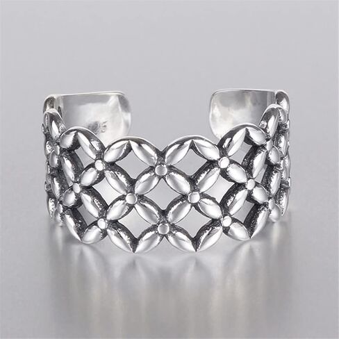 Adjustable Rings for women925silver ringsfor Women Rings Delicate Trendy S925 Silver Vintage Hollow Mesh Ring Silver Ring Wedding for Her in Kuwait