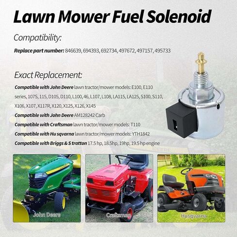 Mower Spare Accessories Fuel Shut-Off Solenoid for Briggs &Stratton 17.5 hp, 18.5hp, 19hp, 19.5 hp Engine in Kuwait
