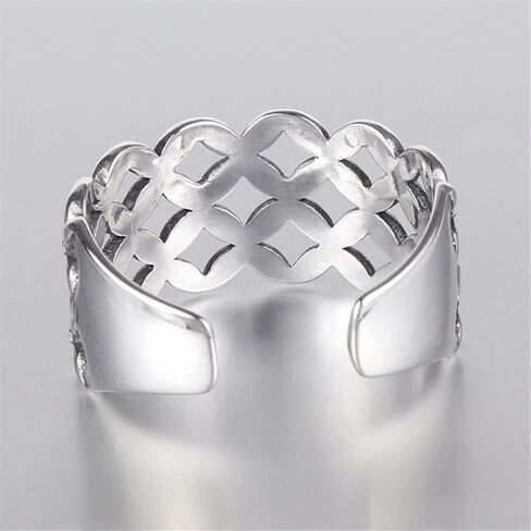 Adjustable Rings for women925silver ringsfor Women Rings Delicate Trendy S925 Silver Vintage Hollow Mesh Ring Silver Ring Wedding for Her in Kuwait