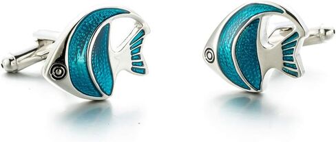 French shirt sleeve nail fish shaped cufflinks, tropical fish clownfish style buttons in Kuwait
