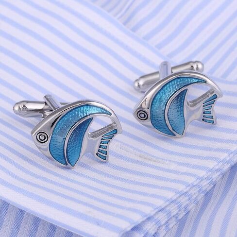 French shirt sleeve nail fish shaped cufflinks, tropical fish clownfish style buttons in Kuwait