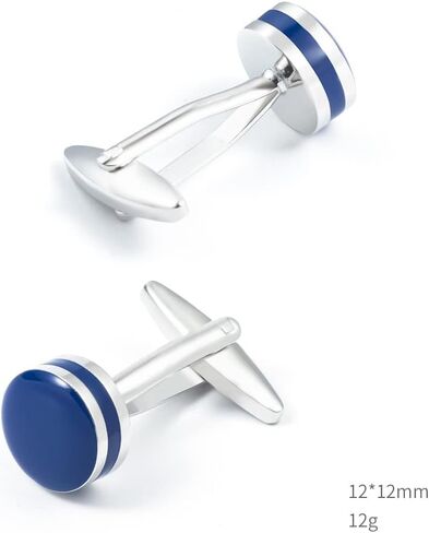 Men's French business shirt with blue drop glue enamel copper metal cufflinks in Kuwait