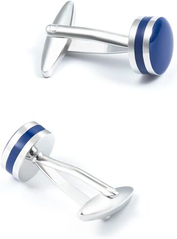 Men's French business shirt with blue drop glue enamel copper metal cufflinks in Kuwait