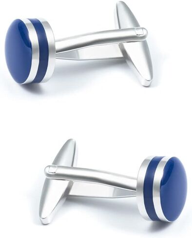 Men's French business shirt with blue drop glue enamel copper metal cufflinks in Kuwait