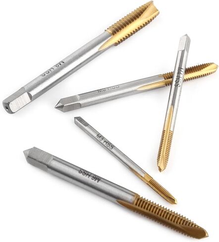 Fafeicy Thread Tap Set HSS طقم صنبور لولبي M3 إلى M8، 5 قطع من صنابير توصيل الماكينة المغلفة مع إخراج رقاقة أمامية، من أجل التنصت على الفتحات وإصلاحها in Kuwait