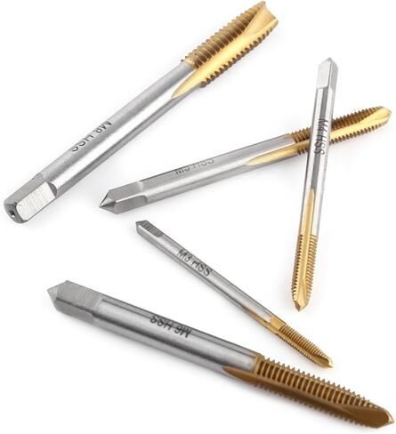 Fafeicy Thread Tap Set HSS طقم صنبور لولبي M3 إلى M8، 5 قطع من صنابير توصيل الماكينة المغلفة مع إخراج رقاقة أمامية، من أجل التنصت على الفتحات وإصلاحها in Kuwait