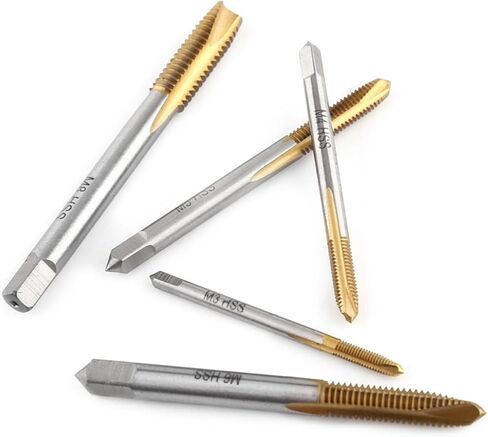 Fafeicy Thread Tap Set HSS طقم صنبور لولبي M3 إلى M8، 5 قطع من صنابير توصيل الماكينة المغلفة مع إخراج رقاقة أمامية، من أجل التنصت على الفتحات وإصلاحها in Kuwait
