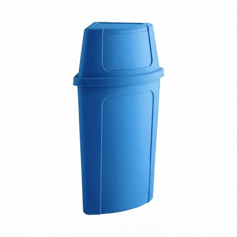 21 Gallon Corner Recycling Bin with Open Rim Top Lid, Blue Space Saving Trash Can, Heavy Duty Plastic Waste Container for Office, School, Restaurant and Commercial Use in Kuwait