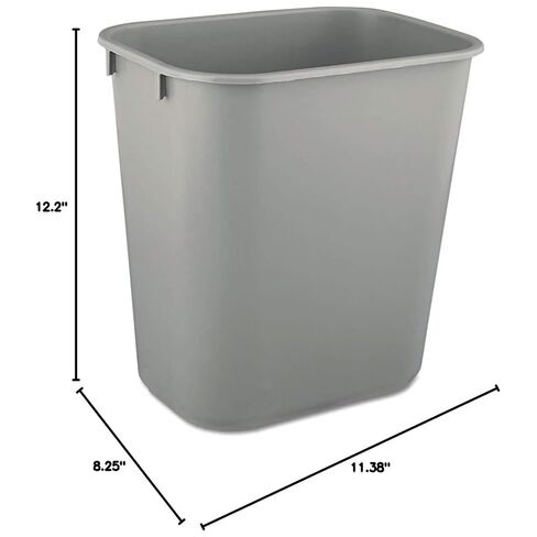 Rubbermaid Commercial Products 2 Pack Resin Wastebasket/Trash Can, 7-Gallon/28-Quart, Gray, Plastic, for Bedroom/Bathroom/Office, Fits Under Desk/Sink/Cabinet in Saudi Arabia
