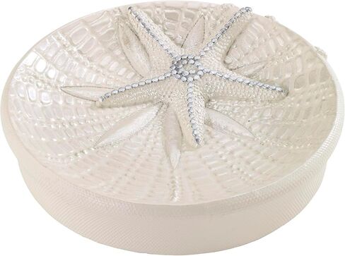 Avanti Linens - Wastebasket, Decorative Trash Can, Seashell Inspired Bathroom Accessories, Guest Bathroom Essentials (Sequin Shells Collection) in Kuwait