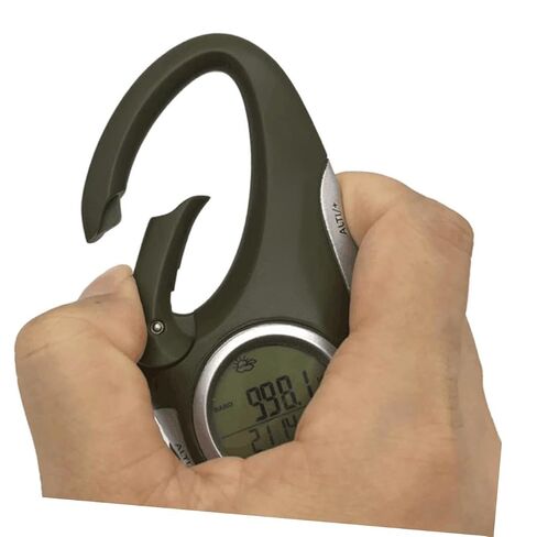 Mountaineering Altimeter Barometer Thermometer Carabiner, Handheld Digital Weather Gauge for Hiking and Outdoor Sports in Kuwait