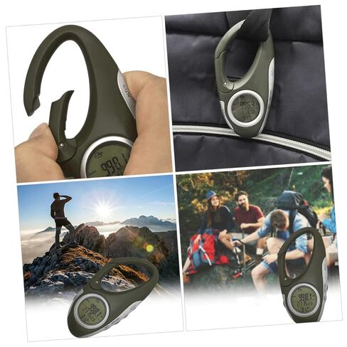 Mountaineering Altimeter Barometer Thermometer Carabiner, Handheld Digital Weather Gauge for Hiking and Outdoor Sports in Kuwait