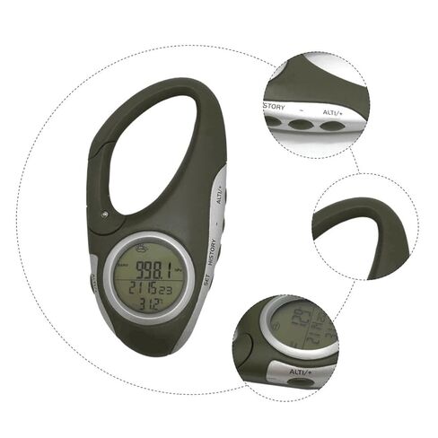 Mountaineering Altimeter Barometer Thermometer Carabiner, Handheld Digital Weather Gauge for Hiking and Outdoor Sports in Kuwait