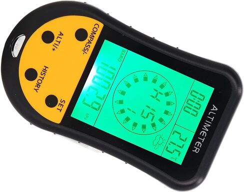 مقياس الارتفاع الرقمي، متعدد الوظائف LCD بوصلة مقياس الحرارة، مقياس الارتفاع بإضاءة خلفية فائقة السطوع للرياضات الخارجية، مثالي للمشي لمسافات طويلة والتخييم in Kuwait