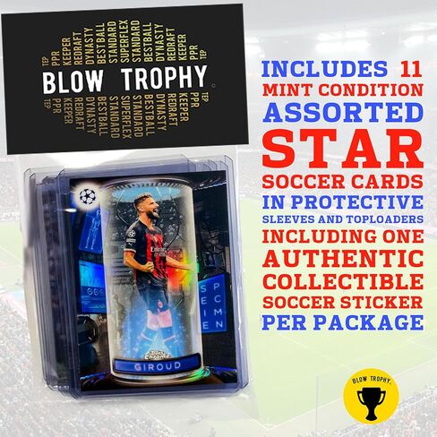 2026 World Cup Superstars Soccer Trading Card Set, 11 Cards + 1 Sticker | 11 Officially Licensed Soccer Cards + 1 Authentic Soccer Sticker, Sleeved & Toploaded World Cup Superstars & Soccer Legends in Kuwait