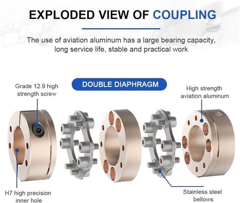 Motor Diaphragm Couplings D56L68 Double Disc Clamp Type Flexible Shaft Coupler(29X29) in Kuwait