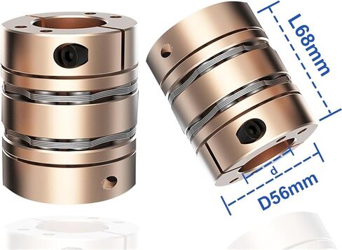 Motor Diaphragm Couplings D56L68 Double Disc Clamp Type Flexible Shaft Coupler(18X18) in Kuwait