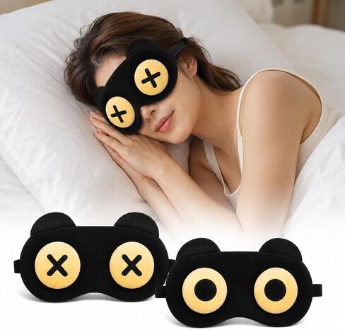 2PCS Cat-Eye Sleep Mask for Sleeping - Soft Lightweight Eye Cover with Adjustable Strap, Funny Sleep Mask, Eyeshade Covers, Sleeping Mask for Kids Women Men Travel Nap Blindfold Game in Saudi Arabia