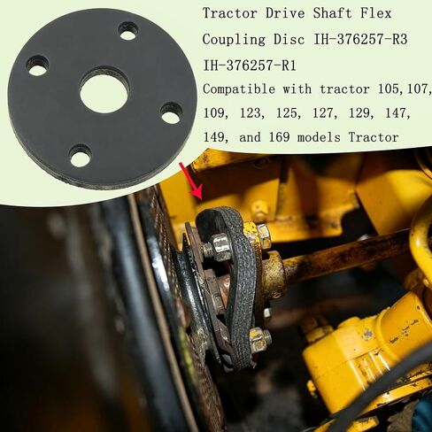 IH-376257-R3 Tractor Drive Shaft Flex Coupling Disc IH-376257-R1 Compatible with 105 107 109 123 125 127 129 147 149 169 Flex Coupling disc Models in Kuwait