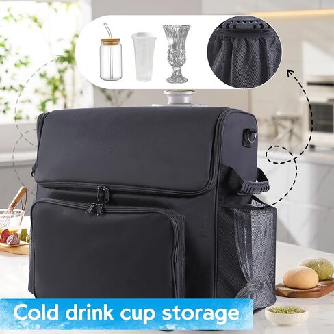 حقيبة تخزين متوافقة مع Ninja SLUSHI Frozen Drink & Slushie حقيبة حمل مقاومة للغبار لآلة Slushie FS301/FS300، جيوب إضافية للملحقات الأخرى، حقيبة تخزين منزلية بمقبض in Kuwait