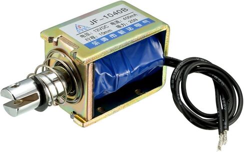 Uxcell 12VDC 25N 10mm السكتة الدماغية سحب دفع الملف اللولبي الكهرومغناطيسي نوع الإطار المفتوح الحركة الخطية JF-1040B in Kuwait