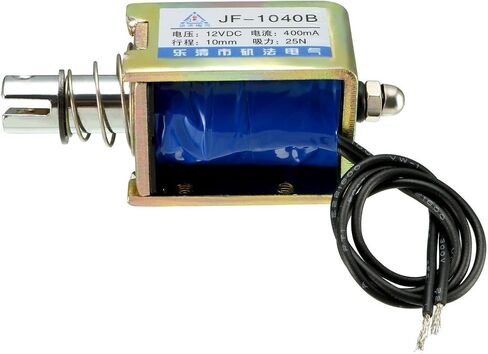 Uxcell 12VDC 25N 10mm السكتة الدماغية سحب دفع الملف اللولبي الكهرومغناطيسي نوع الإطار المفتوح الحركة الخطية JF-1040B in Kuwait