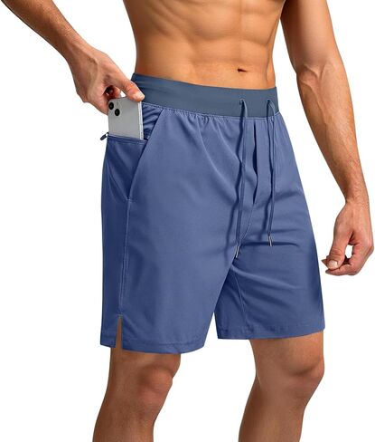 Mens Shorts Quick Dry Summer Short Casual Relaxed Fit Drawstring Elastic Waist Breathable Lightweight Running Short in Kuwait