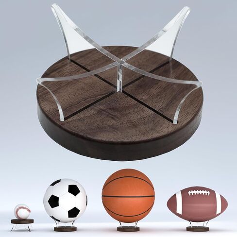 Acrylic Basketball Stand Wood Base, Ball Holder, Display Holder for Baseball, Softball,& Golf Ball, Volleyball in Kuwait
