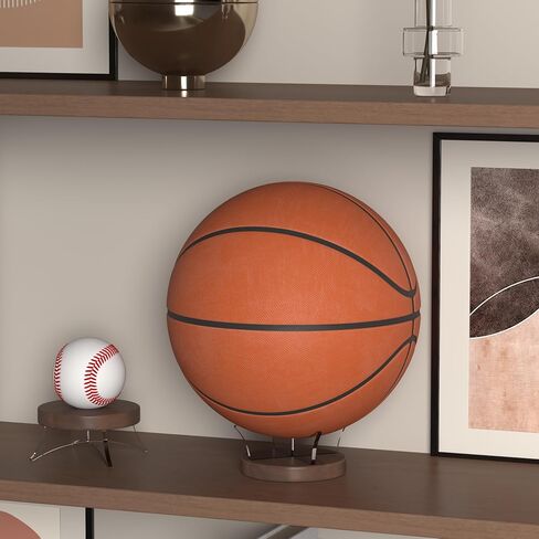 Acrylic Basketball Stand Wood Base, Ball Holder, Display Holder for Baseball, Softball,& Golf Ball, Volleyball in Kuwait