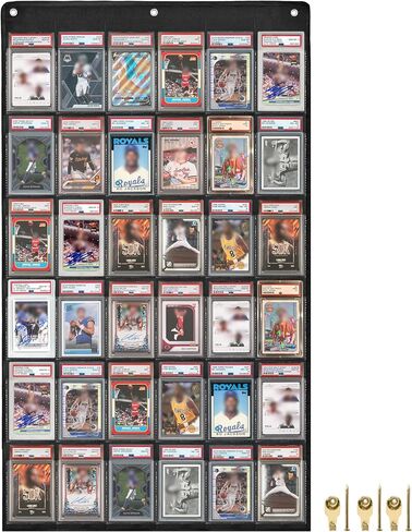 Card Display case 36 Pocket PAS Graded Card Display for Sports Card Holder for Basketball, Football, Baseball Cards wall Display in Kuwait