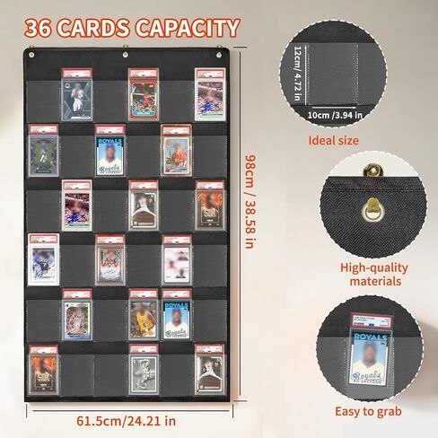Card Display case 36 Pocket PAS Graded Card Display for Sports Card Holder for Basketball, Football, Baseball Cards wall Display in Kuwait