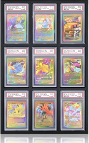 Wall Display for Graded Cards 9-Slot Foam Frame for PSA,TCG, and Sports Slabs Trading Card Display Case Sports Card Holder for Card Collector ,Black 1 Pack in Kuwait