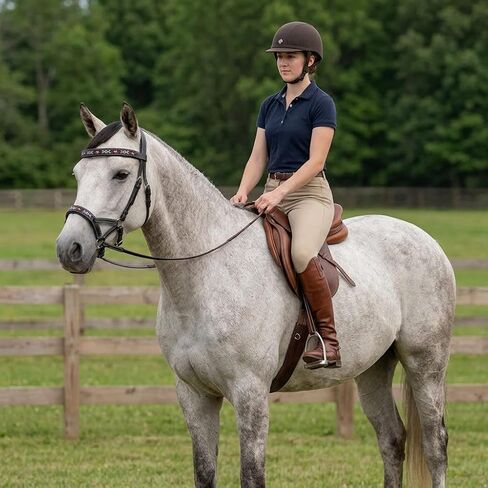 حصان غربي من الجلد الأسود مزين بالخرز من Bitless Sidepull Bridle 77RT17BK-F in Kuwait