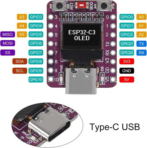 2 قطعة ESP32-C3 OLED مجلس التنمية هوائي السيراميك مجلس التنمية المصغرة واي فاي بلوتوث شاشة 0.42 بوصة in Kuwait