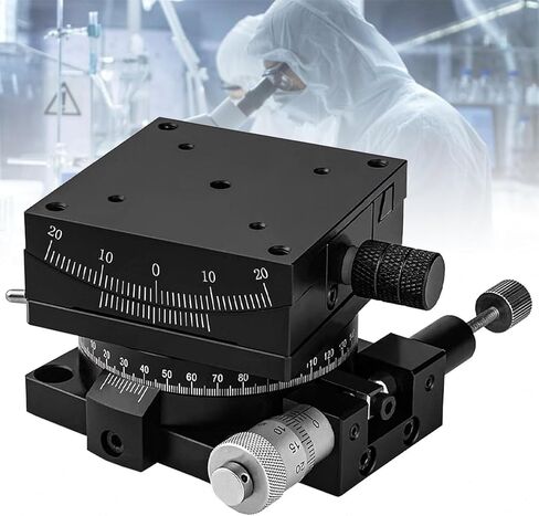 Manual Goniometer Stage,60x60mm Linear Stage with ±20° Tilt Adjustment,Optical Positioning Sliding Table for Lab Equipment,Versatile Applications in Kuwait