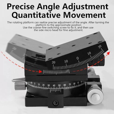 Manual Goniometer Stage,60x60mm Linear Stage with ±20° Tilt Adjustment,Optical Positioning Sliding Table for Lab Equipment,Versatile Applications in Kuwait