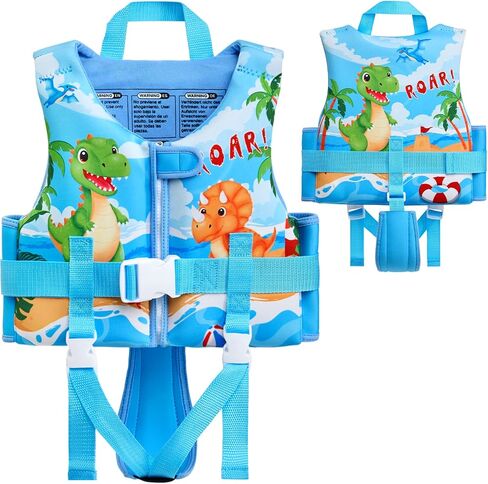 WERNNSAI Toddler Swim Vest for Kids,Swim Training Vest with Adjustable Safety Strap & Zipper Cover,Swimming Jacket for Kids Learning to Swim, Floaties Swimming Aid for Ages 2-6 Years (22-44 lbs) in Kuwait