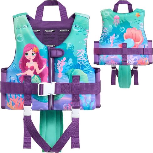 WERNNSAI Toddler Swim Vest for Kids,Swim Training Vest with Adjustable Safety Strap & Zipper Cover,Swimming Jacket for Kids Learning to Swim, Floaties Swimming Aid for Ages 2-6 Years (22-44 lbs) in Kuwait