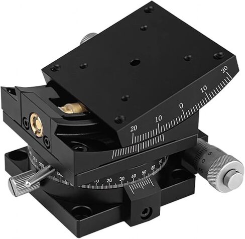 Manual Goniometer Stage,60x60mm Linear Stage with ±20° Tilt Adjustment,Optical Positioning Sliding Table for Lab Equipment,Versatile Applications in Kuwait