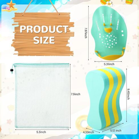 WinnerWhy 4 Pcs Swim Training Pull Buoy Hand Paddles Set Include 1 Pull Buoy 2 Hand Paddles with Adjustable Straps 1 Bag Swimming Training Equipment for Adult, Beginners in Kuwait
